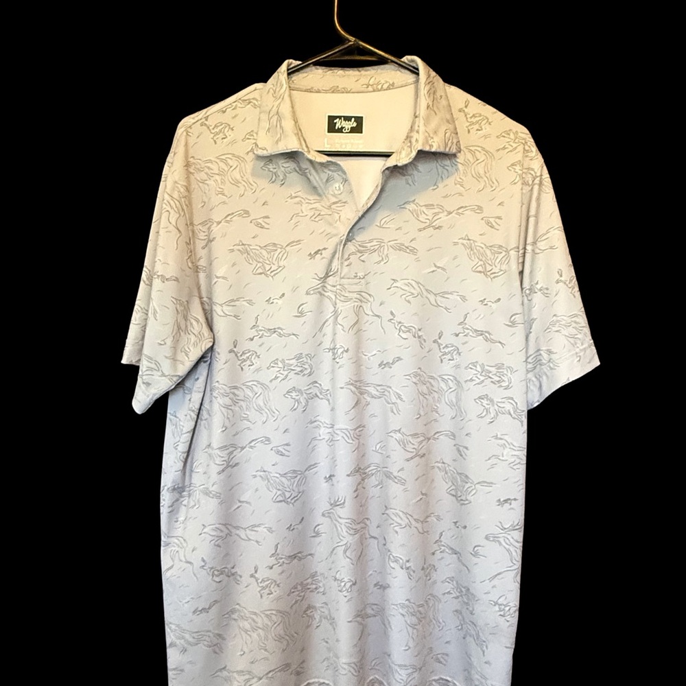 Waggle Light Gray Printed Polo Shirt